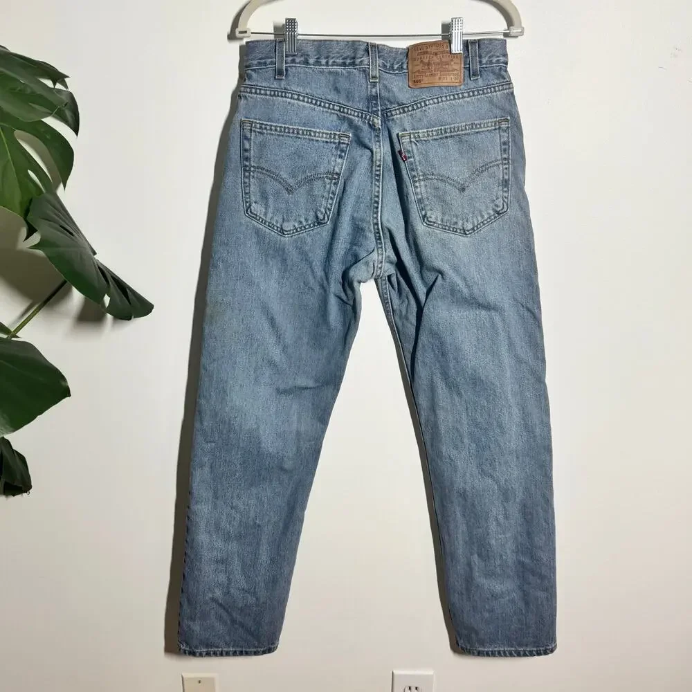 Levi's 505 Regular Fit Straight Vintage Jean Men 33x30 Blue Light Wash Cotton
